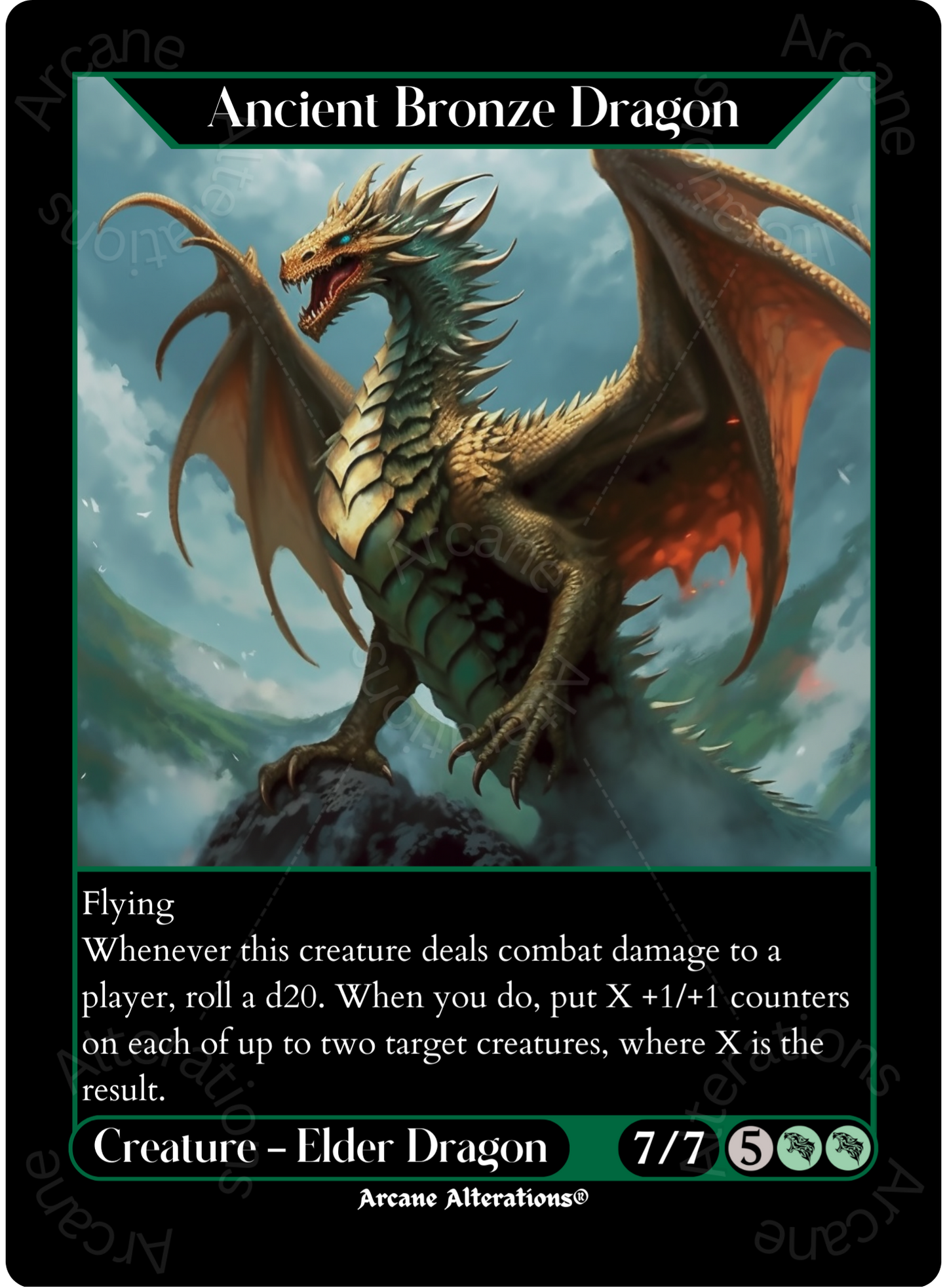 Ancient Bronze Dragon - High Quality Altered Art Custom Proxy Cards