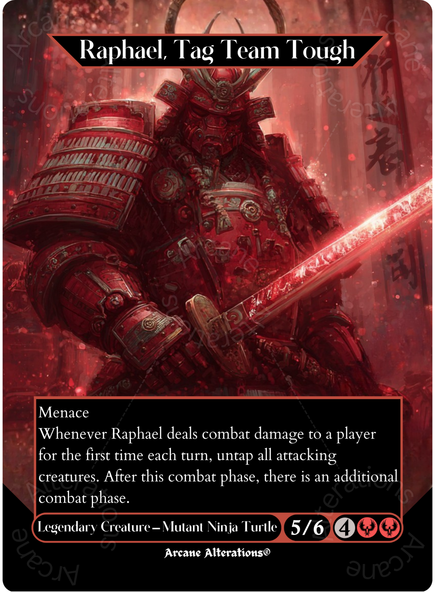 Raphael, Tag Team Tough - Full Art Altered Art Custom Proxy Cards