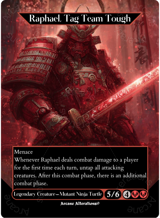 Raphael, Tag Team Tough - Full Art Altered Art Custom Proxy Cards