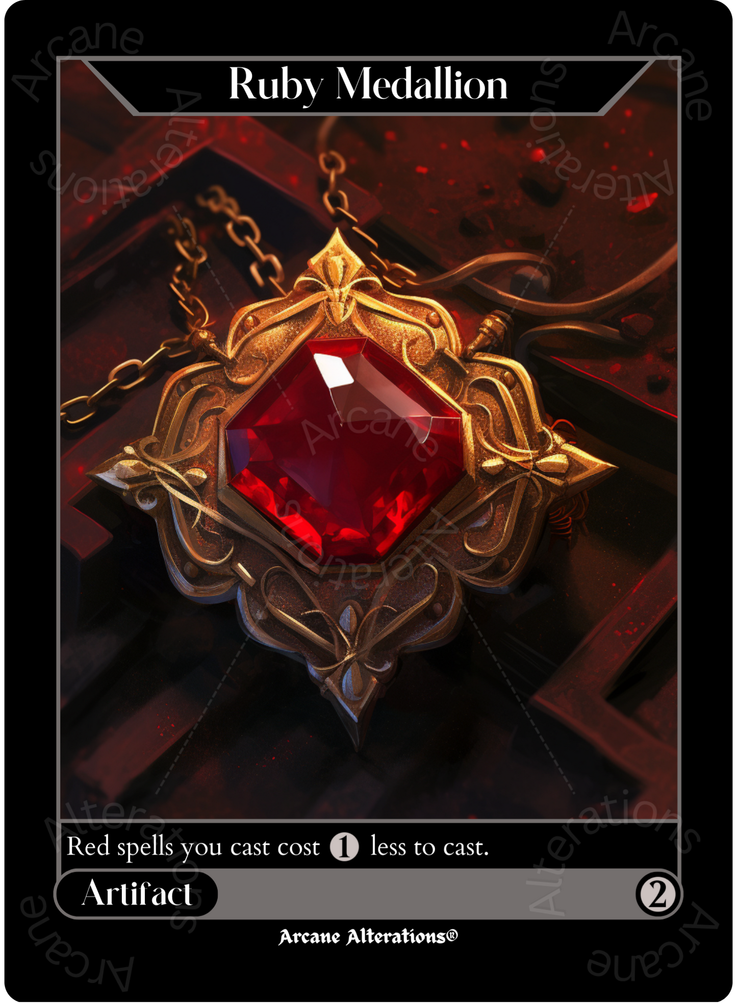 Ruby Medallion - High Quality Altered Art Custom Proxy Cards