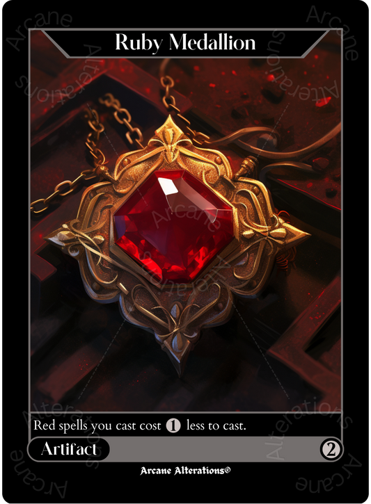 Ruby Medallion - High Quality Altered Art Custom Proxy Cards