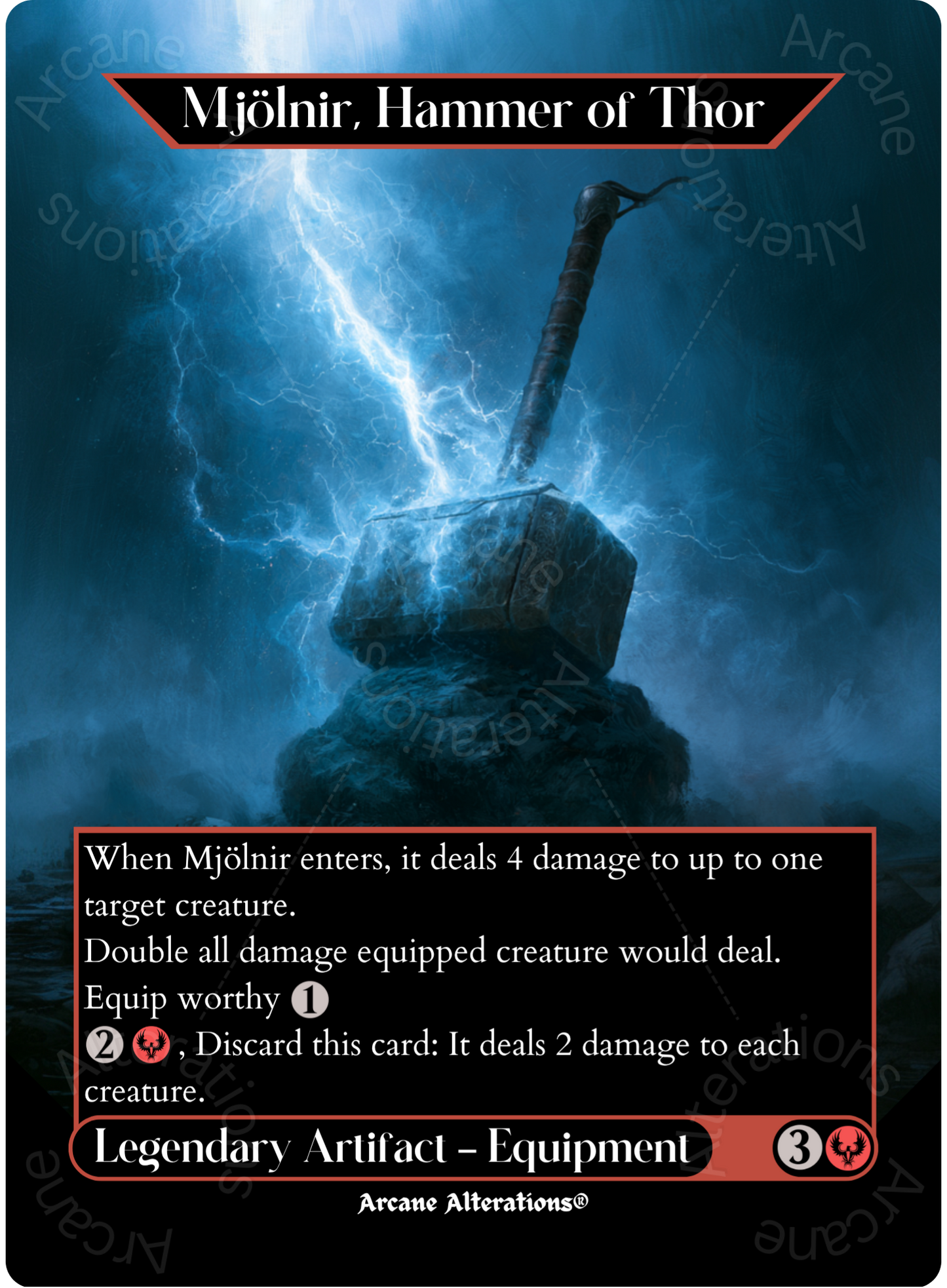 Mjölnir, Hammer of Thor - Full Art Altered Art Custom Proxy Cards