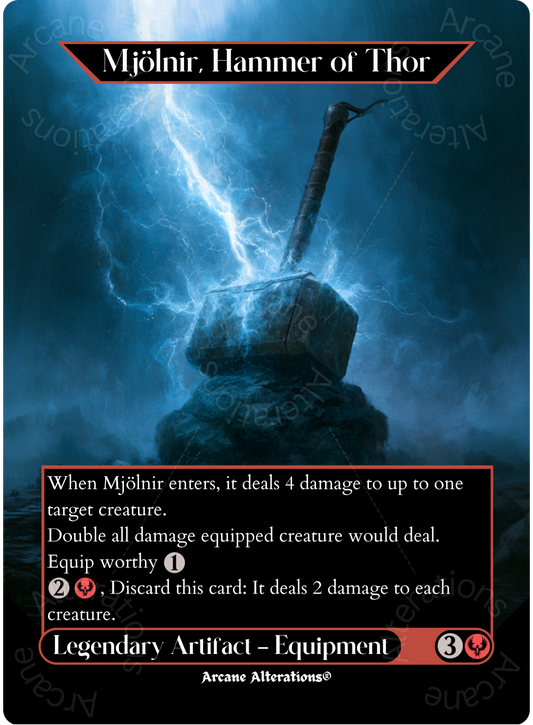 Mjölnir, Hammer of Thor - Full Art Altered Art Custom Proxy Cards