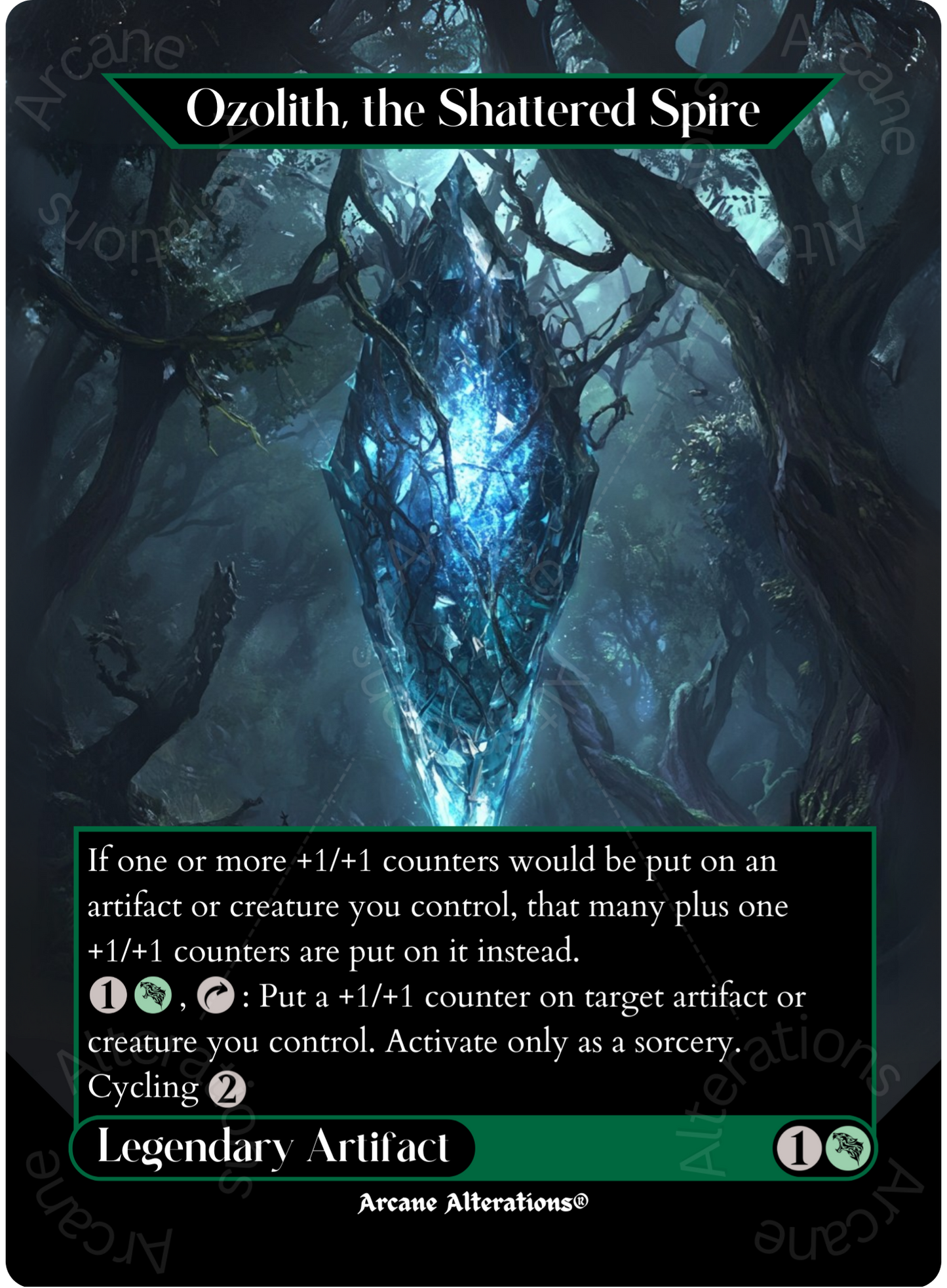 mtg proxy card template Ozolith, the Shattered Spire