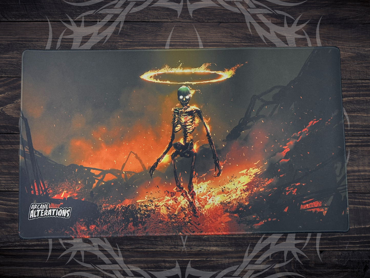 Fiery Halo Skeleton Stitched Edge Playmat (2mm)