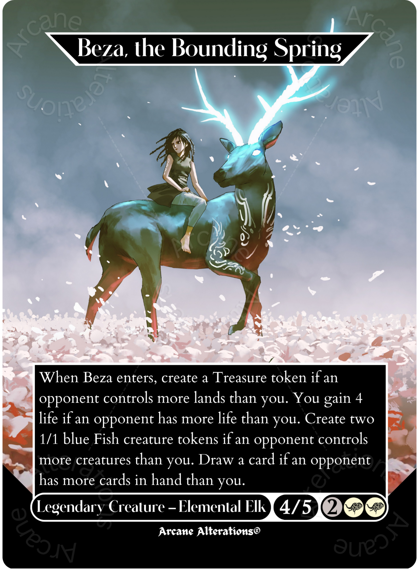 Beza, the Bounding Spring - Full Art Altered Art Custom Proxy Cards
