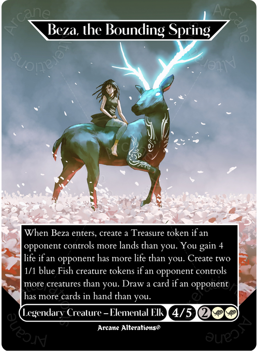 Beza, the Bounding Spring - Full Art Altered Art Custom Proxy Cards
