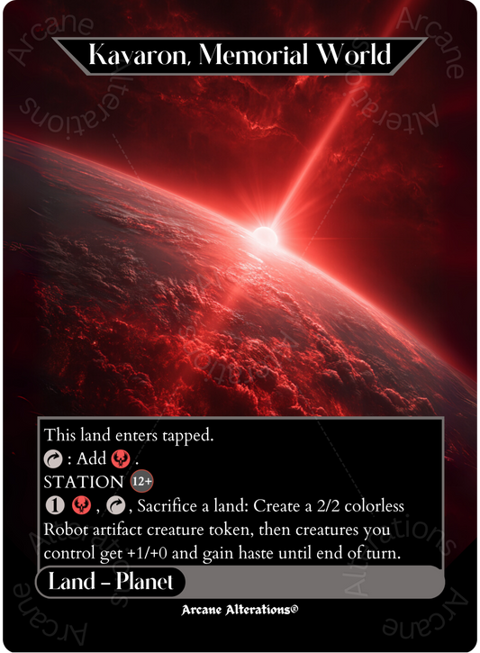 Kavaron, Memorial World - Full Art Altered Art Custom Proxy Cards