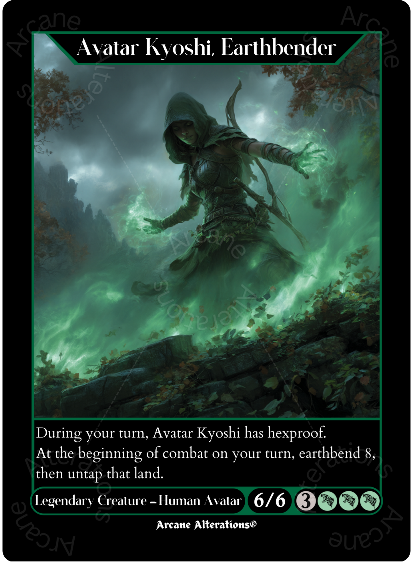 Avatar Kyoshi, Earthbender - Full Art Altered Art Custom Proxy Cards