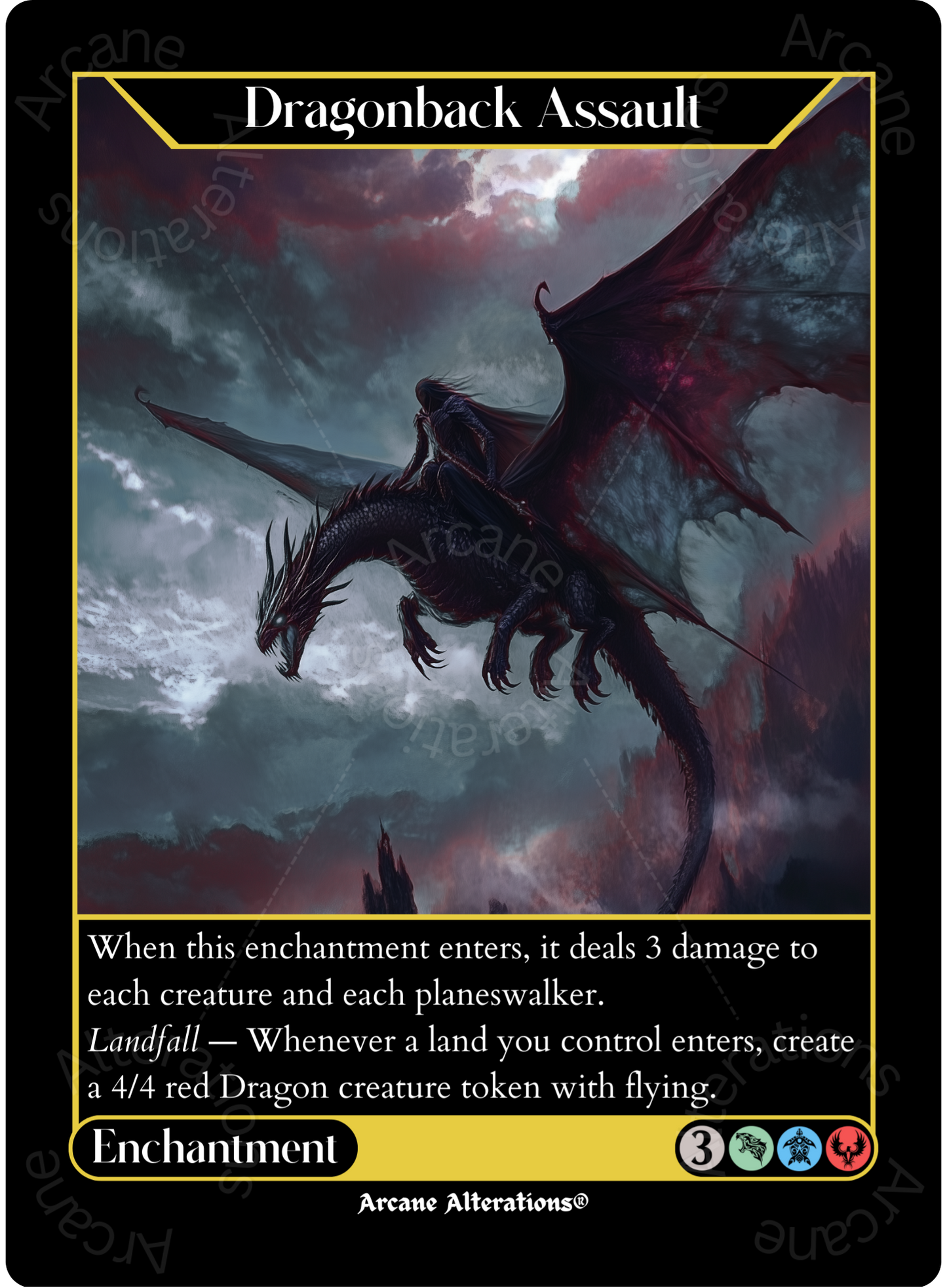 Dragonback Assault - High Quality Altered Art Custom Proxy Cards