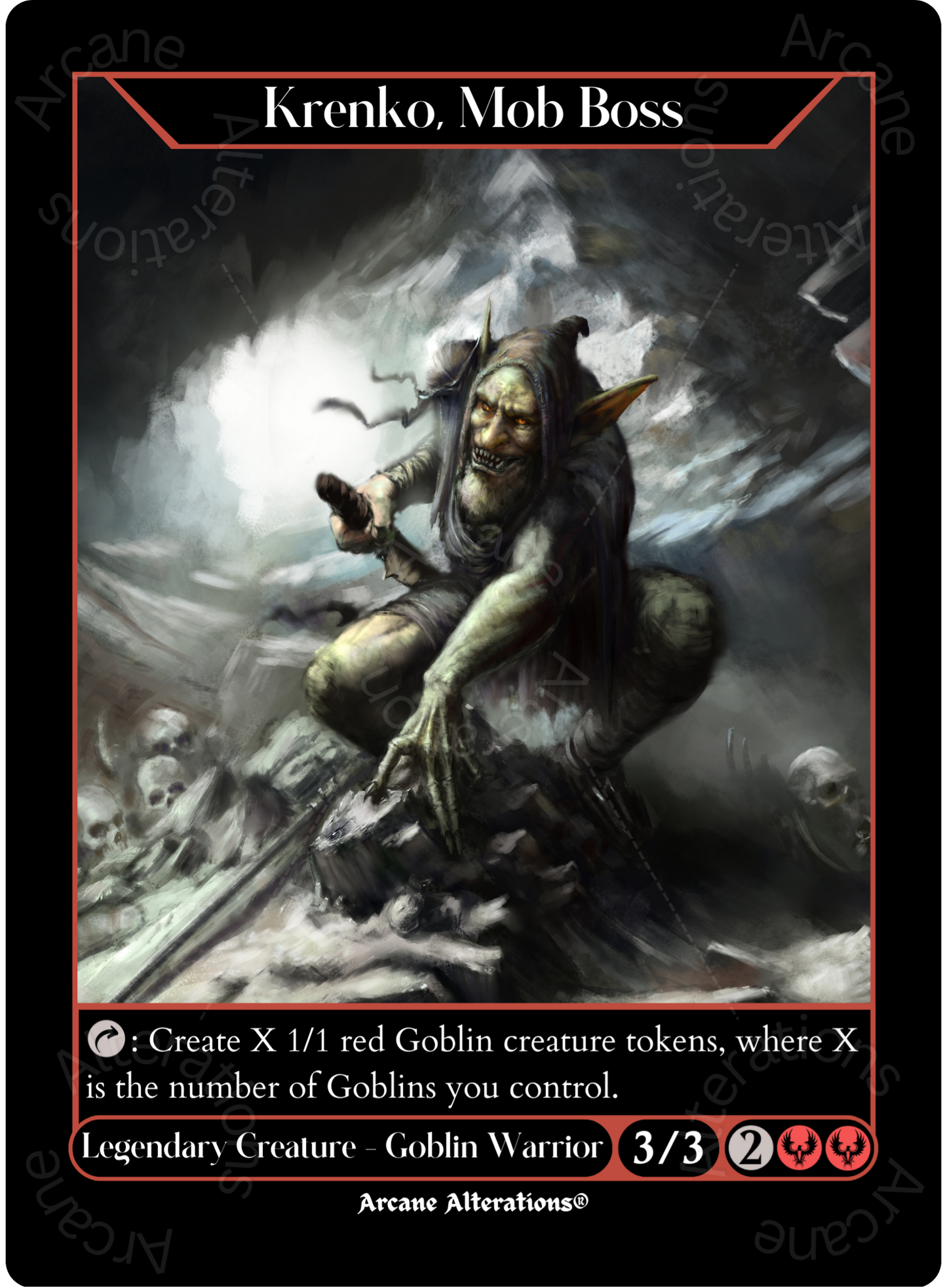 Krenko, Mob Boss - High Quality Altered Art Custom Proxy Cards