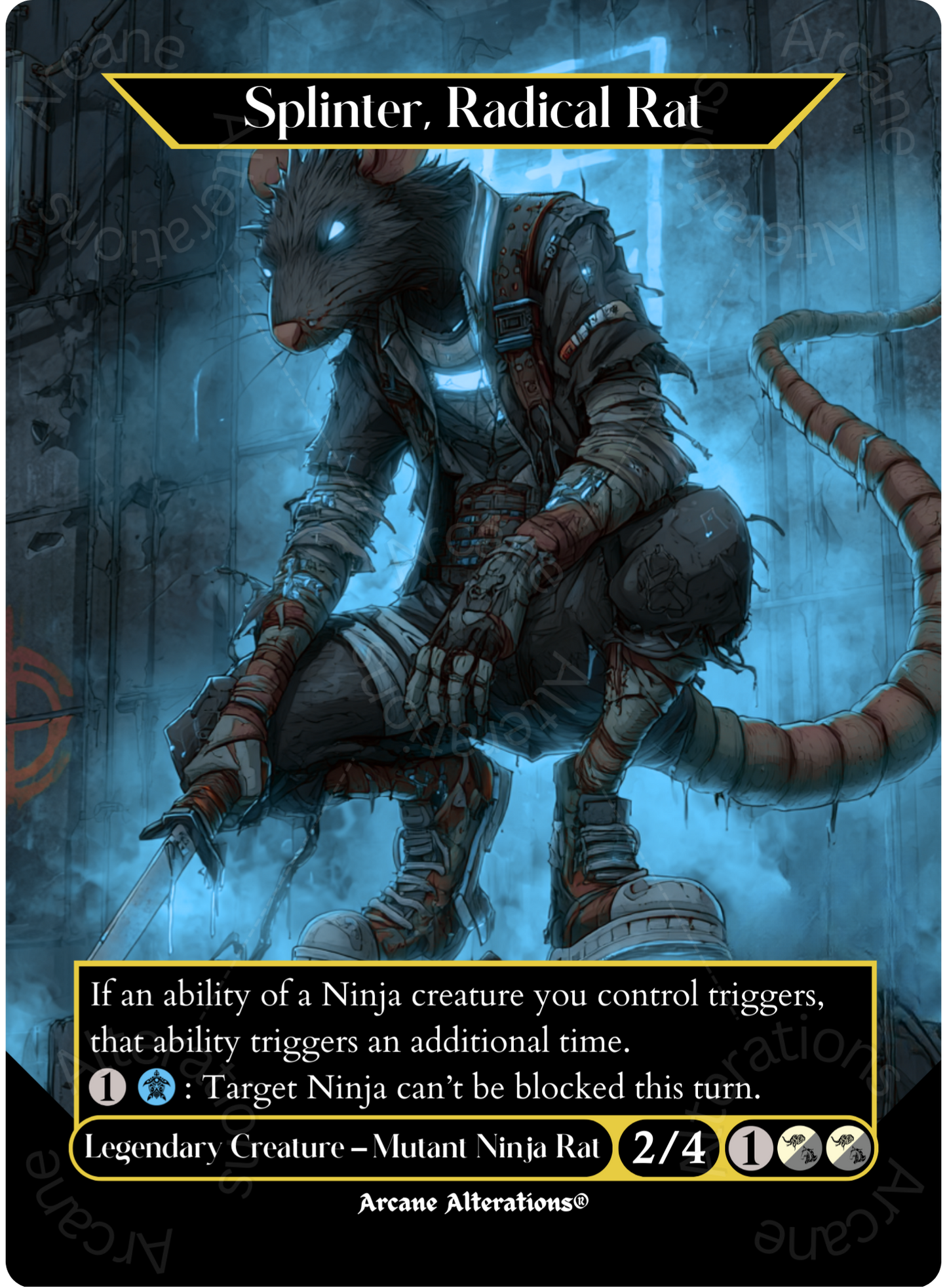 Splinter, Radical Rat - Full Art Altered Art Custom Proxy Cards