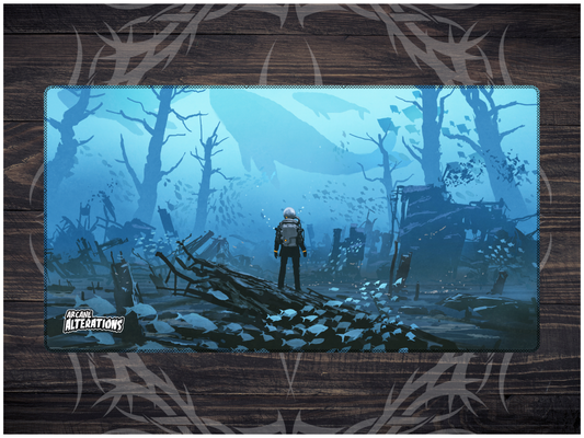 Underwater Exploration Stitched Edge Playmat 24"x14" (2mm)