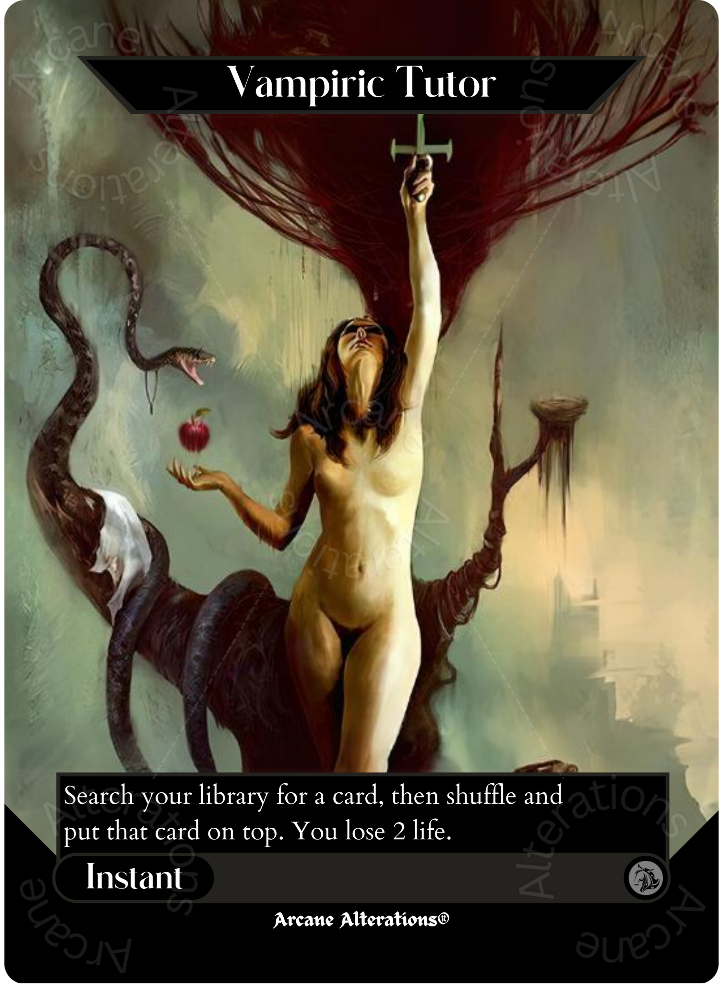 Vampiric Tutor - Full Art Altered Art Custom Proxy Cards