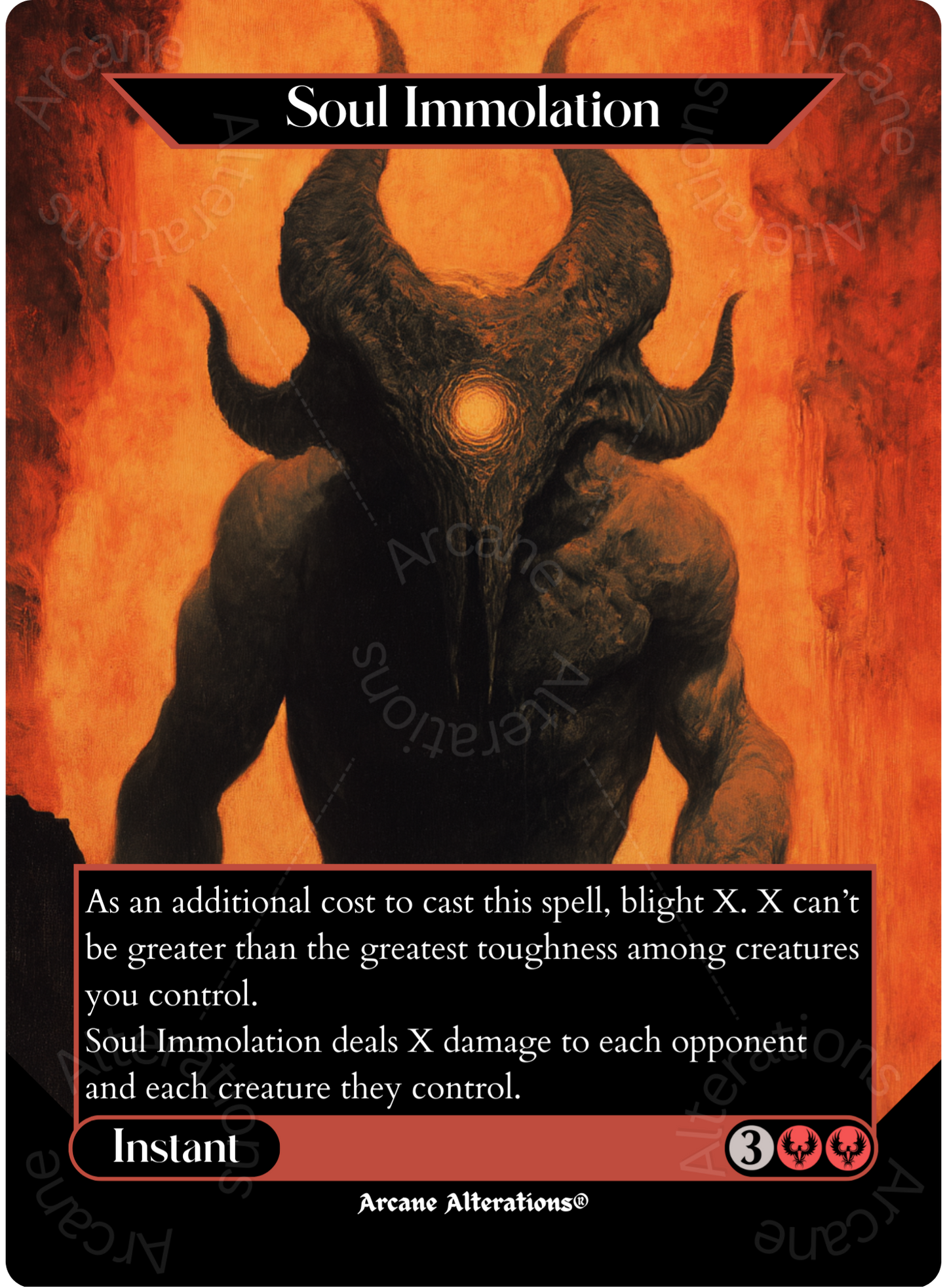 Soul Immolation - Full Art Altered Art Custom Proxy Cards