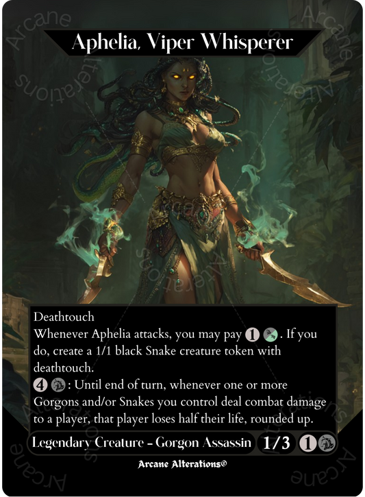 Aphelia, Viper Whisperer - Full Art Altered Art Custom Proxy Cards