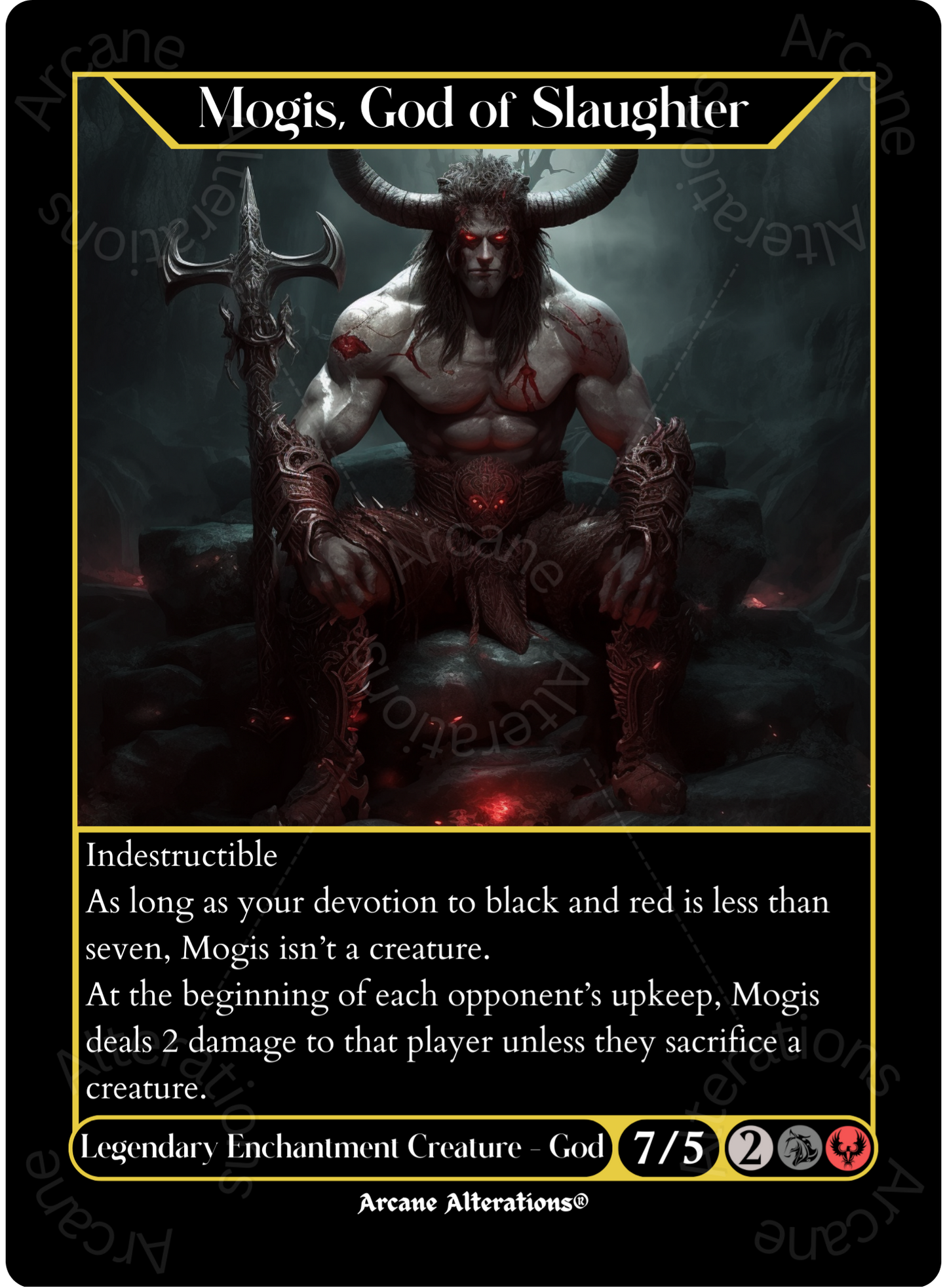 Mogis, God of Slaughter - High Quality Altered Art Custom Proxy Cards