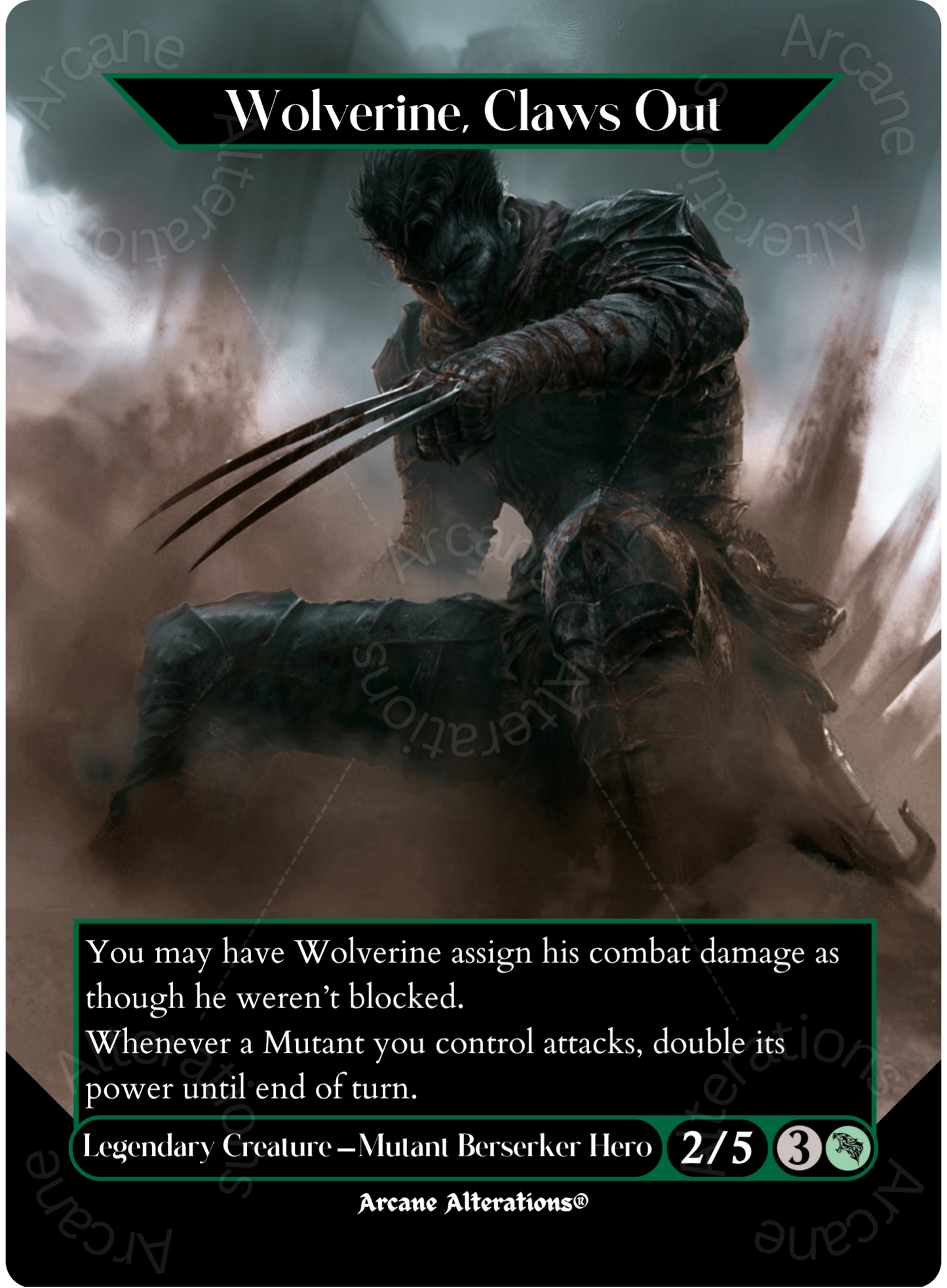 Wolverine, Claws Out - Full Art Altered Art Custom Proxy Cards