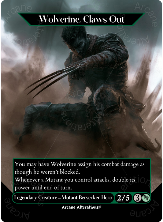 Wolverine, Claws Out - Full Art Altered Art Custom Proxy Cards