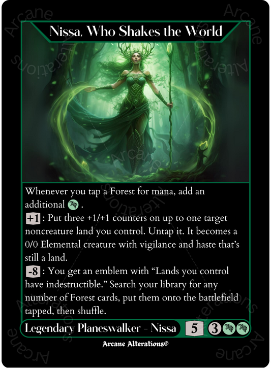 Nissa, Who Shakes the World - High Quality Altered Art Custom Proxy Cards