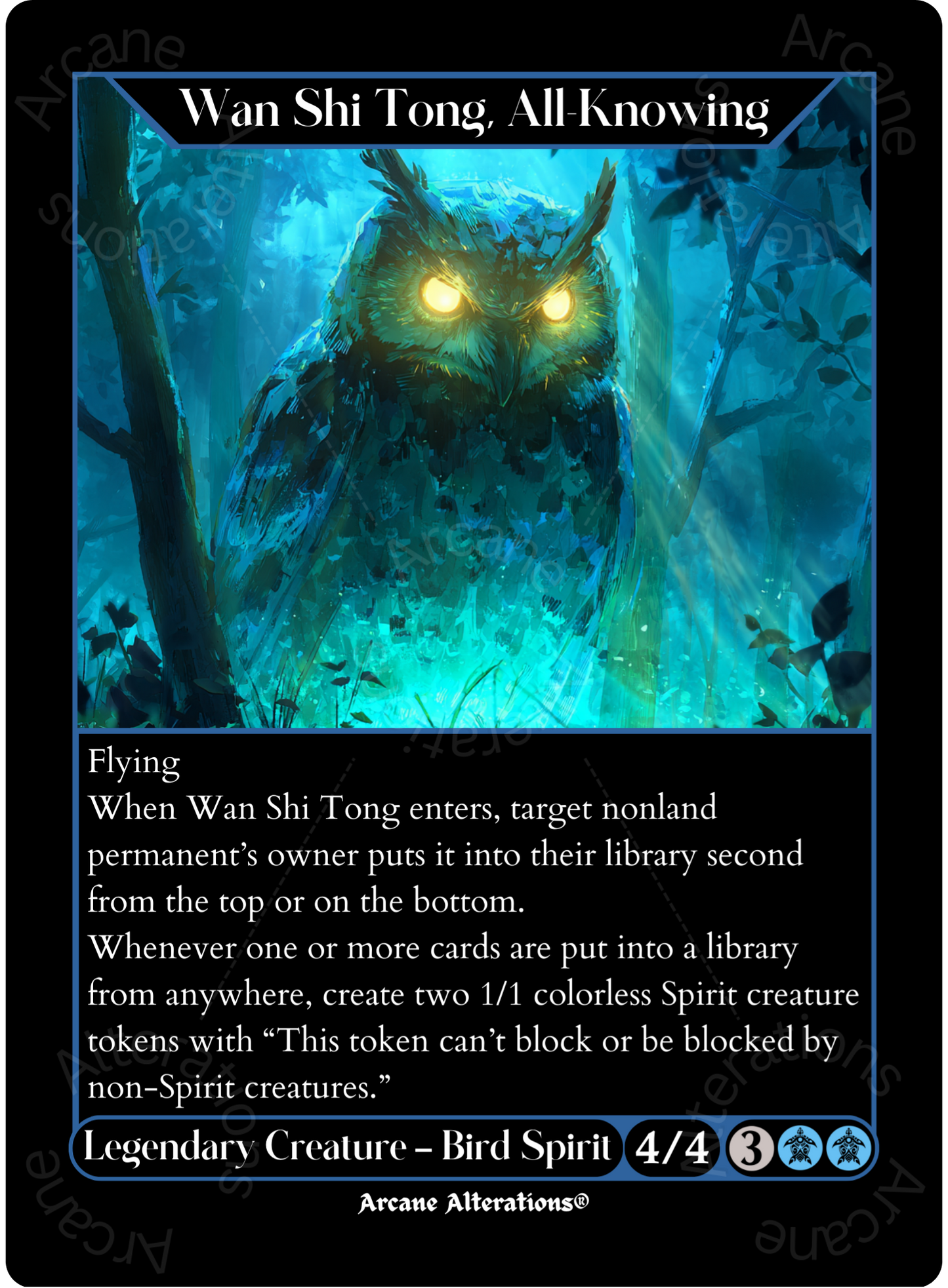Wan Shi Tong, All-Knowing - Full Art Altered Art Custom Proxy Cards