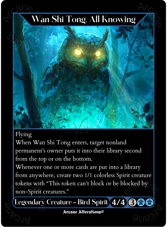 Wan Shi Tong, All-Knowing - Full Art Altered Art Custom Proxy Cards