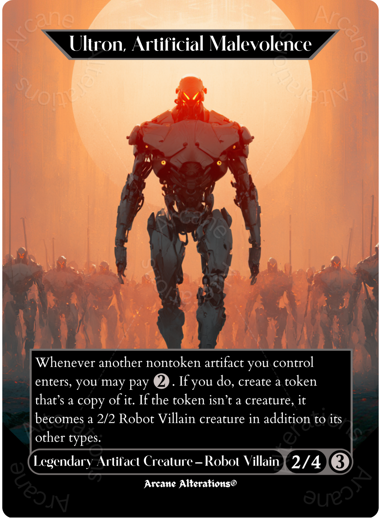 Ultron, Artificial Malevolence - Full Art Altered Art Custom Proxy Cards