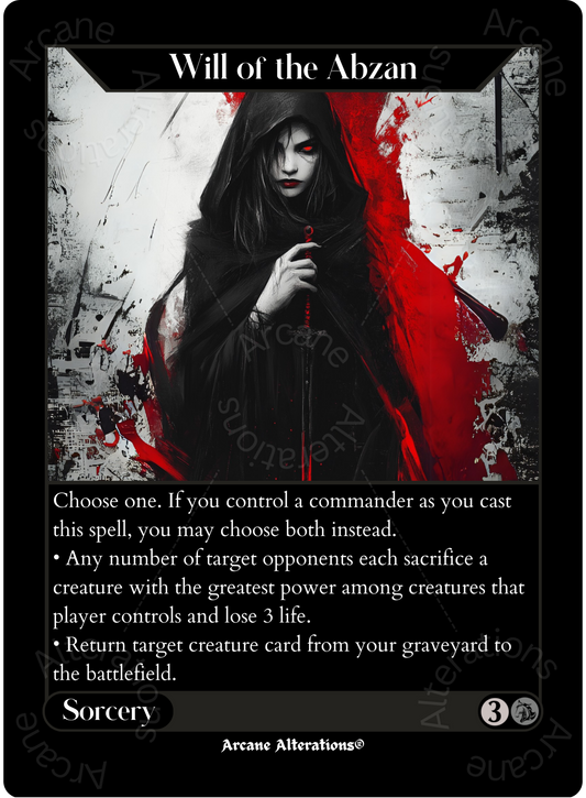 Will of the Abzan - High Quality Altered Art Custom Proxy Cards
