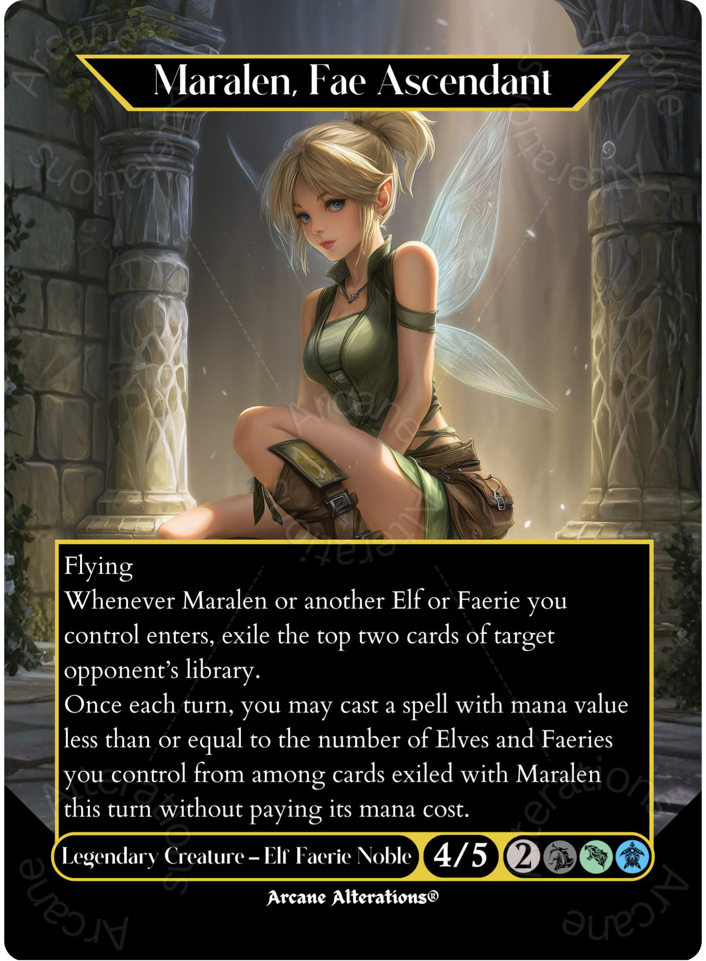 Maralen, Fae Ascendant - Full Art Altered Art Custom Proxy Cards