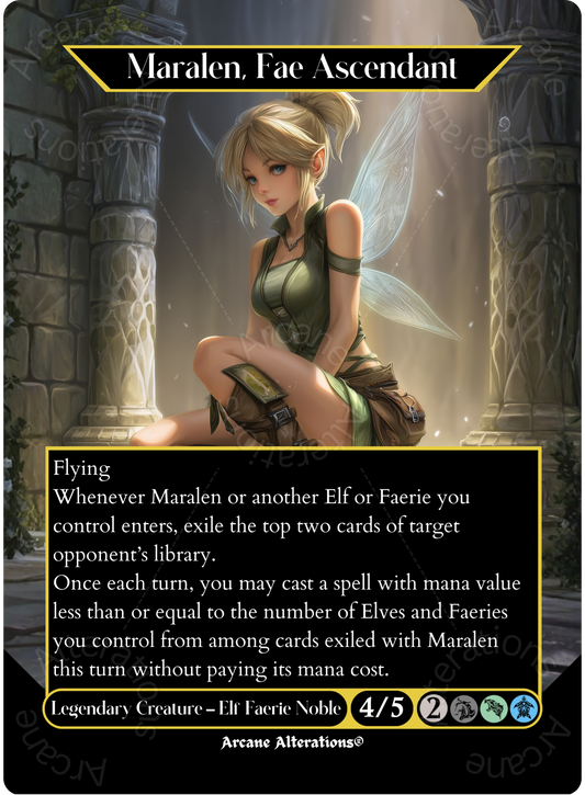 Maralen, Fae Ascendant - Full Art Altered Art Custom Proxy Cards