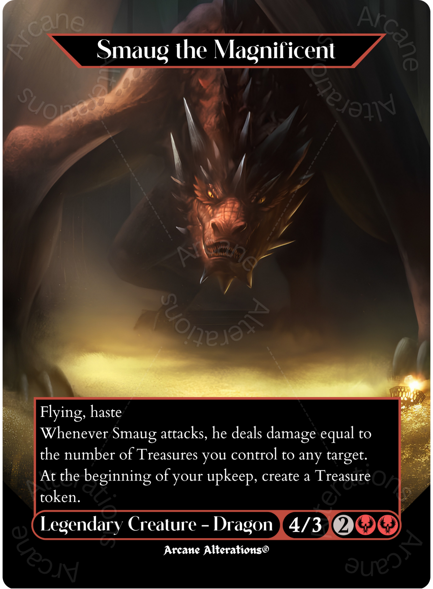 Smaug the Magnificent - Full Art Altered Art Custom Proxy Cards