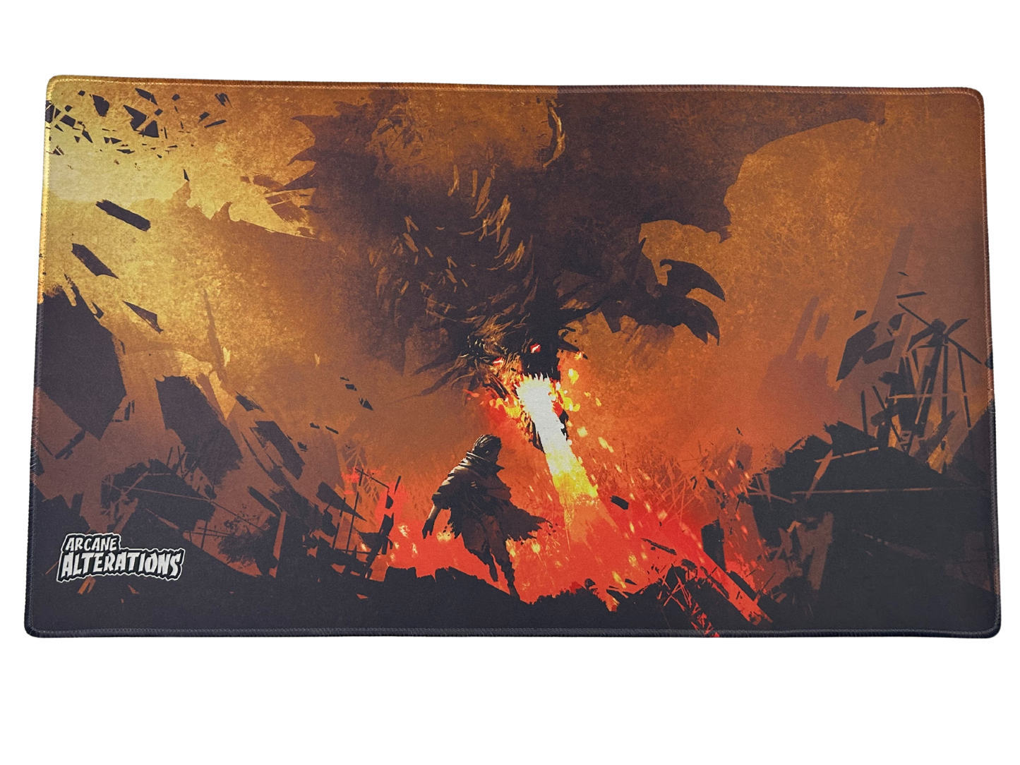 Fiery Dragon Strike Stitched Edge Playmat (2mm)