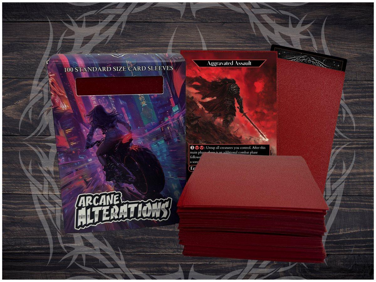 Red Matte 100 Card Sleeves Standard Size