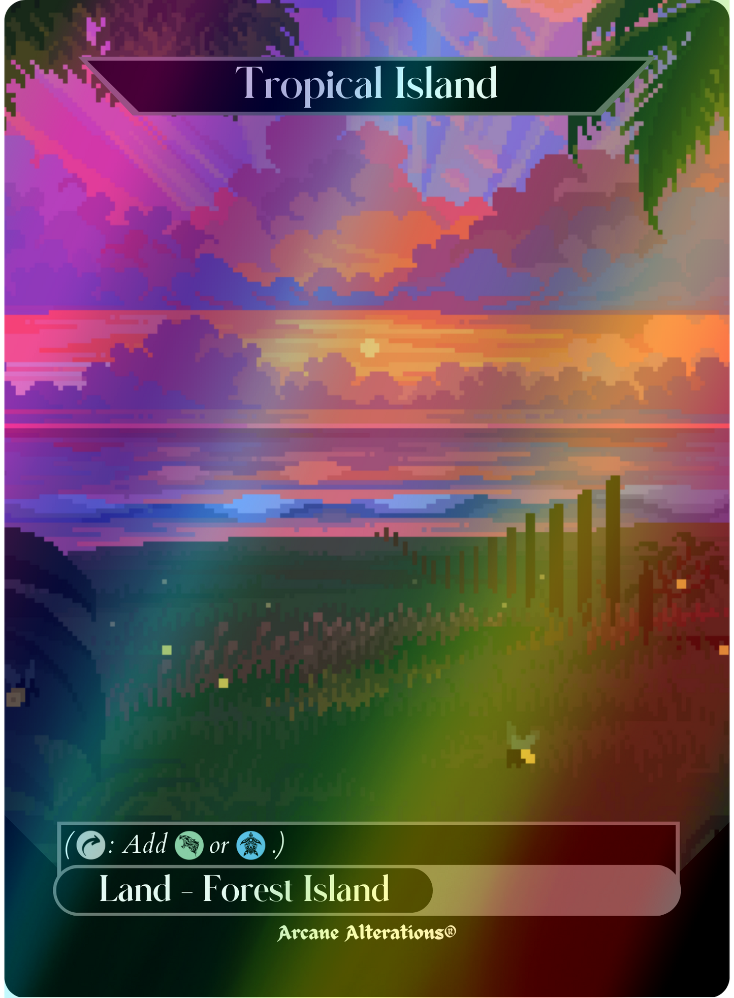 Tropical Island - Full Art Altered Art Custom Proxy Cards