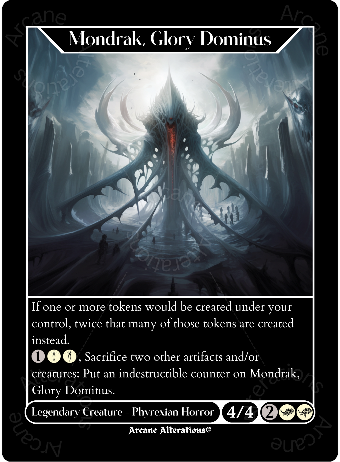 Mondrak, Glory Dominus - High Quality Altered Art Custom Proxy Cards