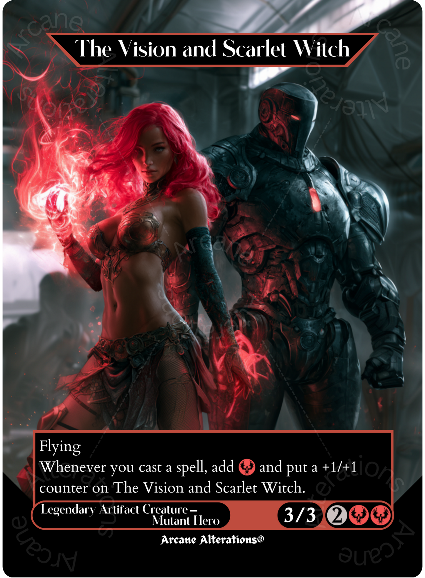 The Vision and Scarlet Witch - Full Art Altered Art Custom Proxy Cards