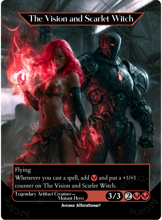 The Vision and Scarlet Witch - Full Art Altered Art Custom Proxy Cards