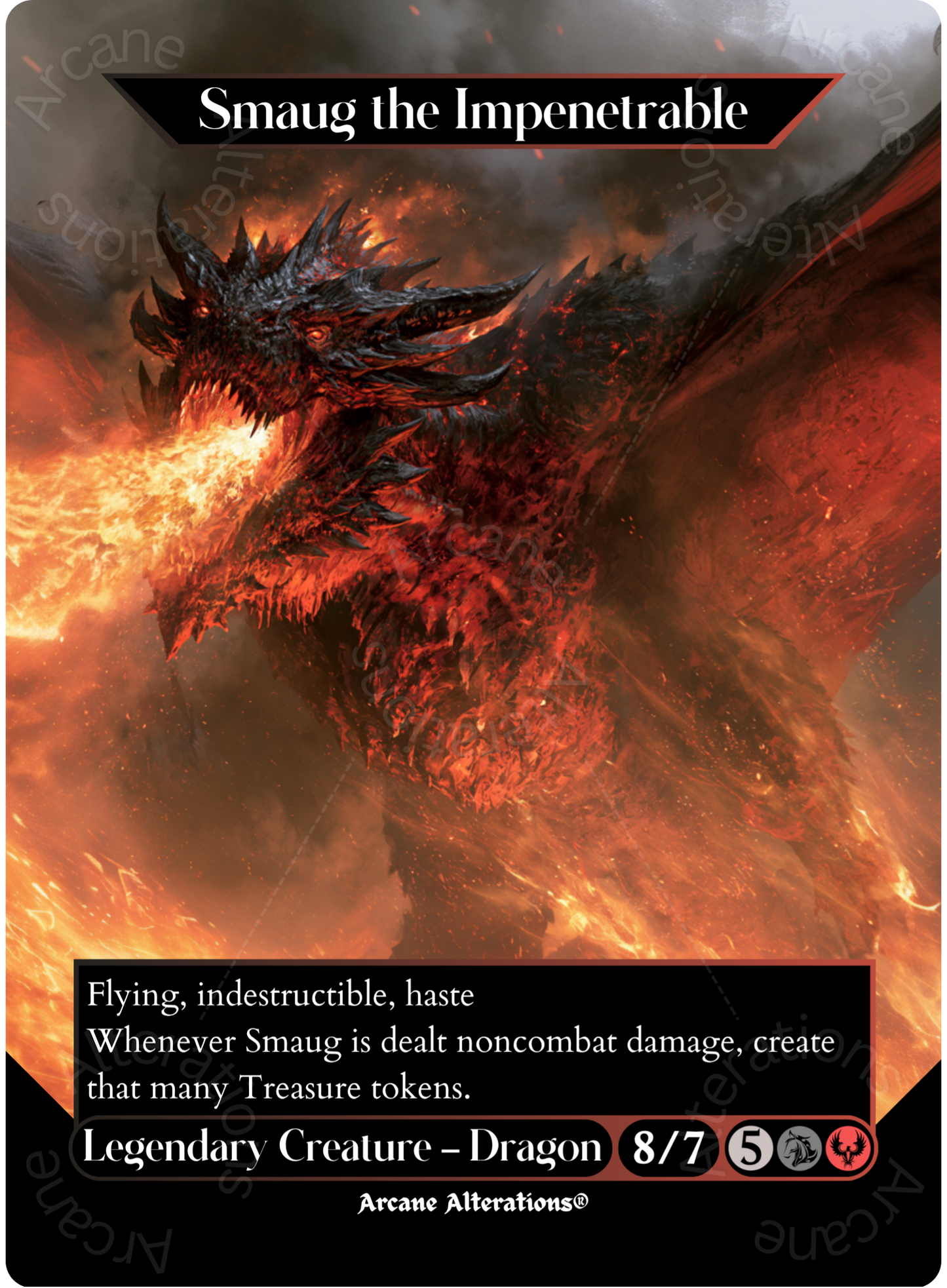 Smaug the Impenetrable - Full Art Altered Art Custom Proxy Cards