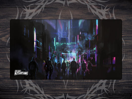 Cyberpunk City Stitched Edge Playmat 24"x14" (2mm)