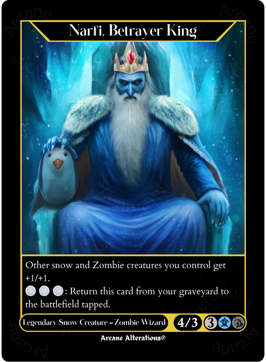 Narfi, Betrayer King Ice King Adventure Time Crossover Single - High Quality Altered Art Custom Proxy Cards