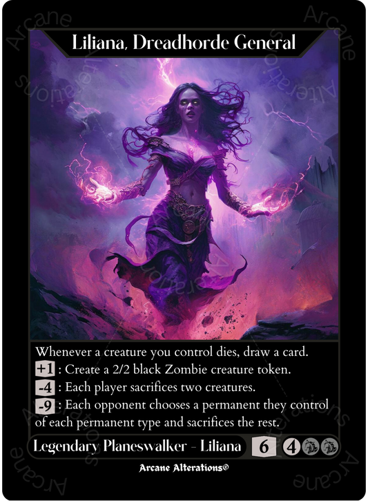 Liliana, Dreadhorde General - High Quality Altered Art Custom Proxy Cards