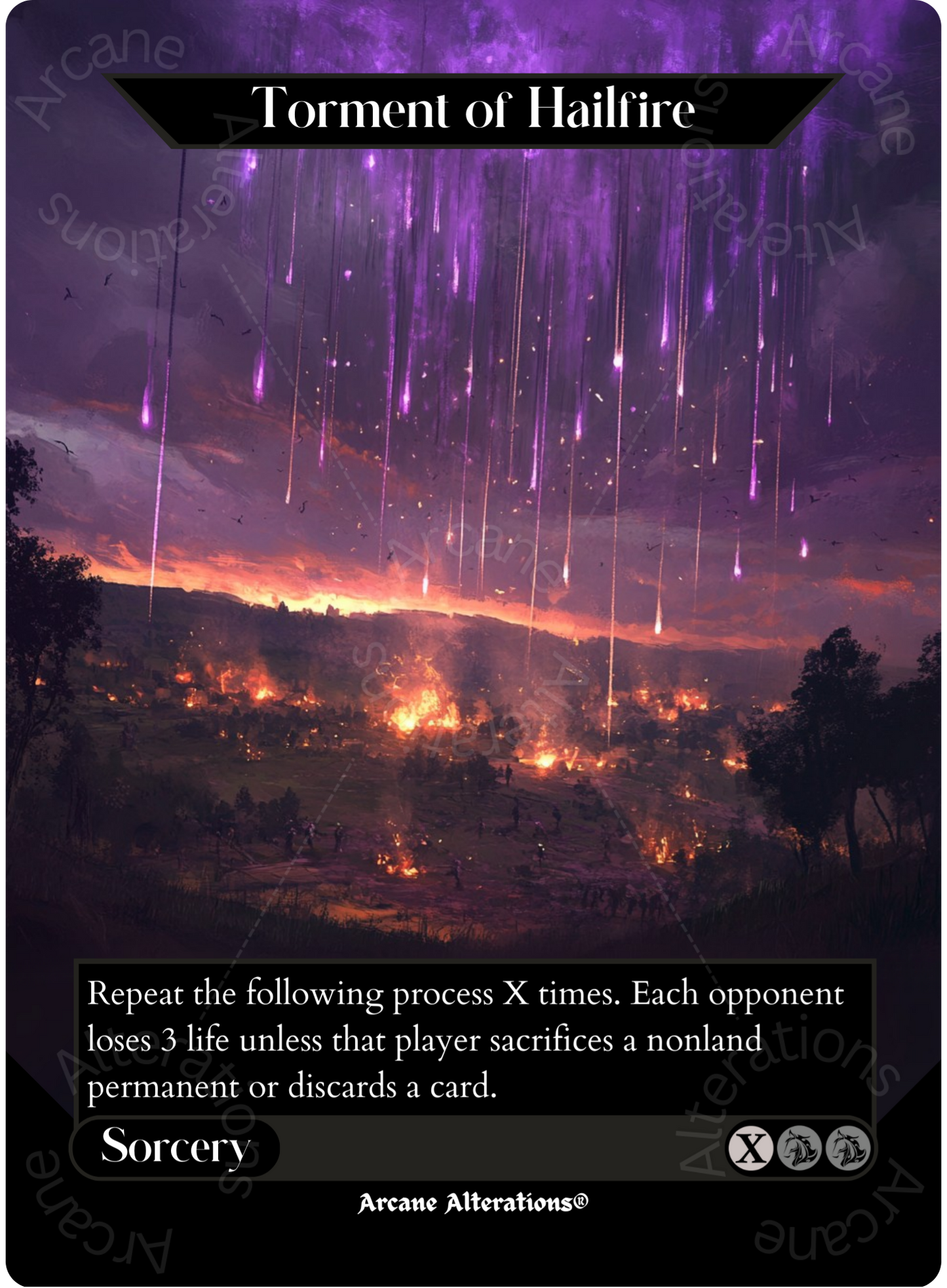 Torment of Hailfire - Full Art Altered Art Custom Proxy Cards