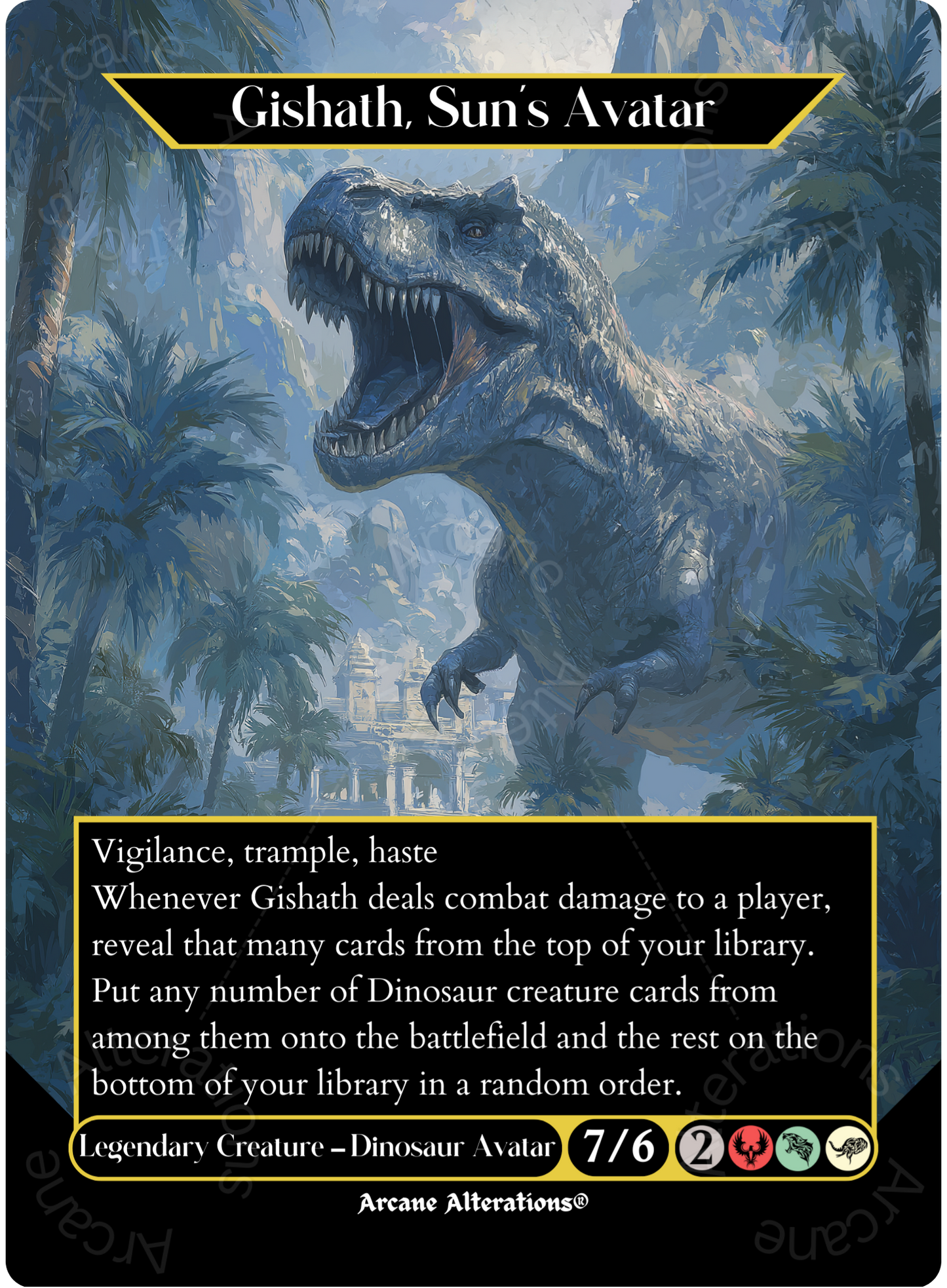 Gishath, Sun's Avatar - Full Art Altered Art Custom Proxy Cards