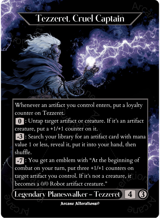 Tezzeret, Cruel Captain - Full Art Altered Art Custom Proxy Cards