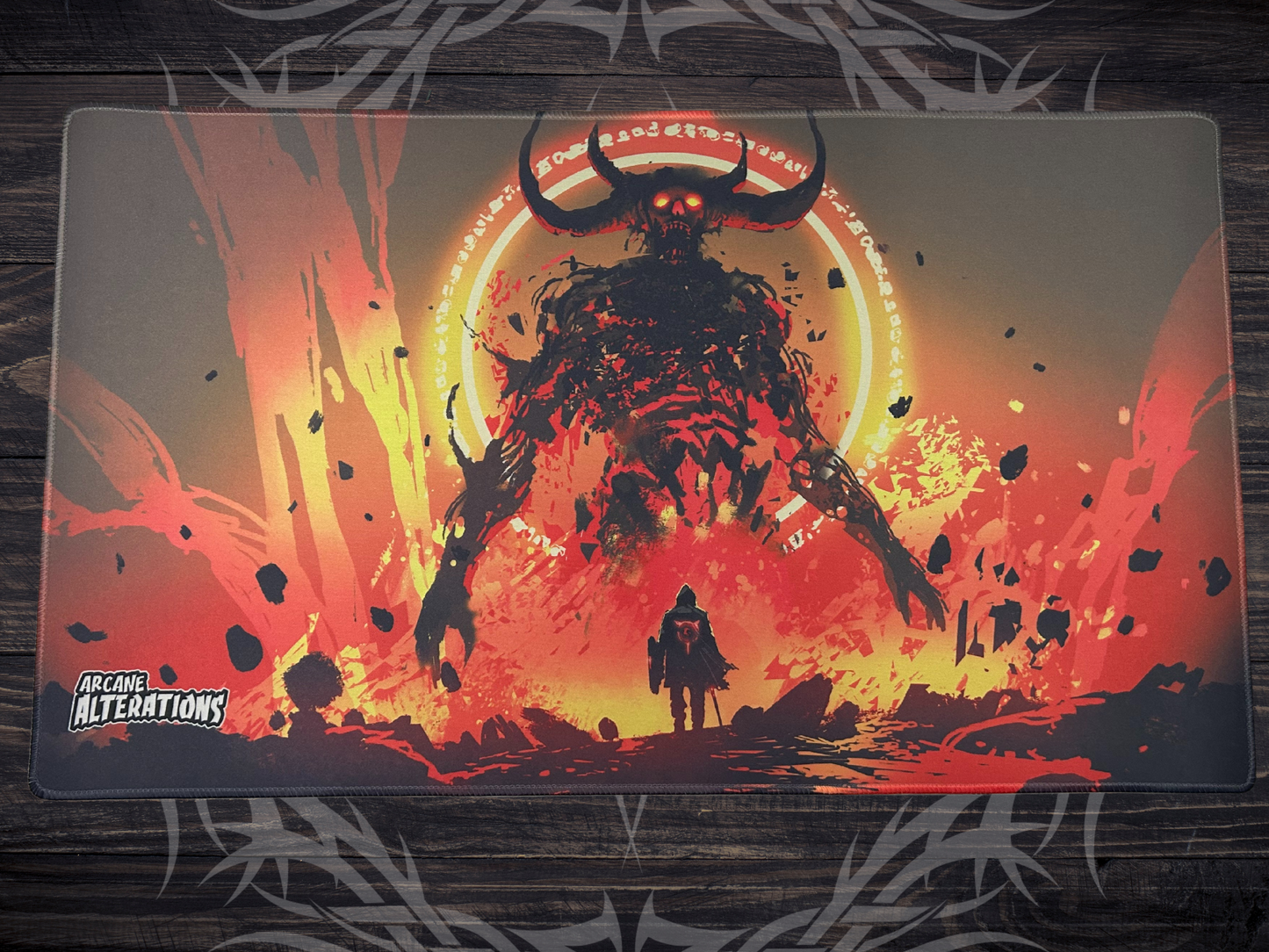 Fiery Demon Stitched Edge Playmat (2mm)