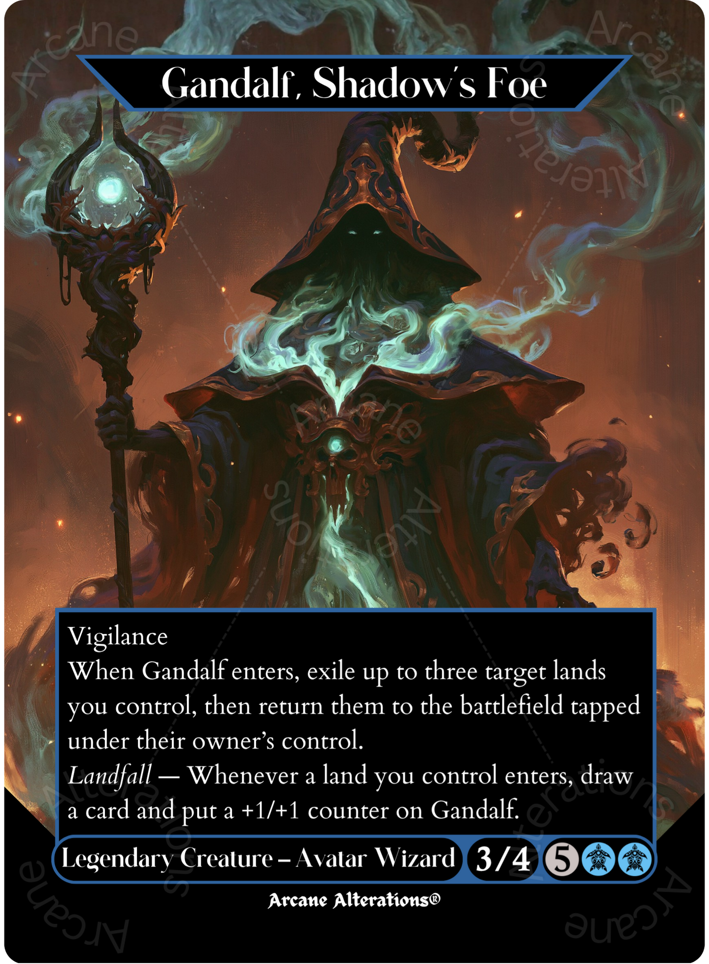 Gandalf, Shadow's Foe - Full Art Altered Art Custom Proxy Cards