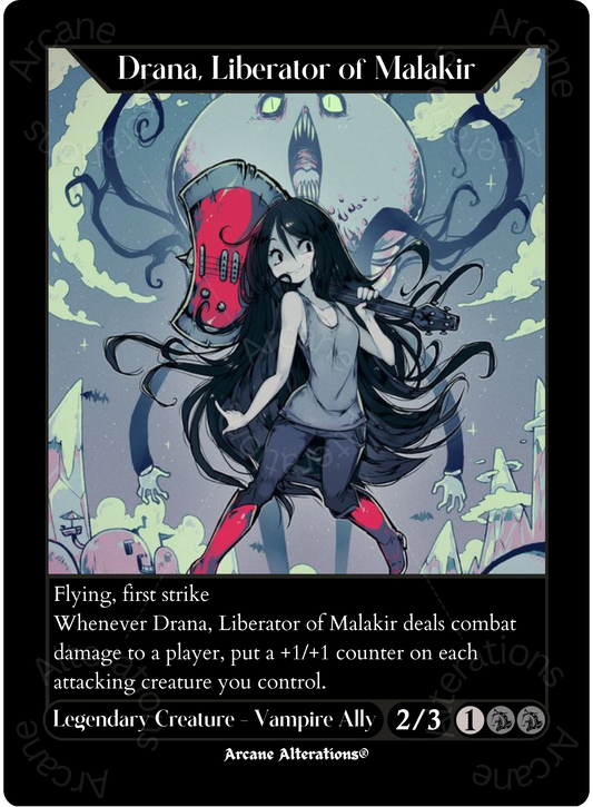 Drana, Liberator of Malakir Marceline the Vampire Queen Adventure Time Crossover Single - High Quality Altered Art Custom Proxy Cards