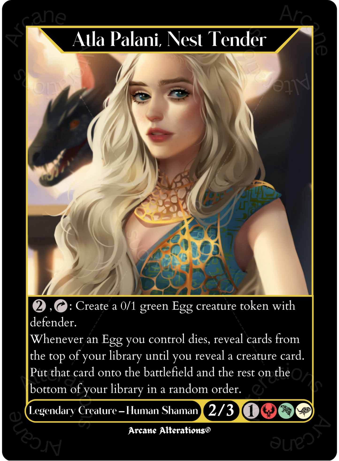 Atla Palani, Nest Tender Daenerys Targaryen Game of Thrones Crossover Single - High Quality Altered Art Custom Proxy Cards