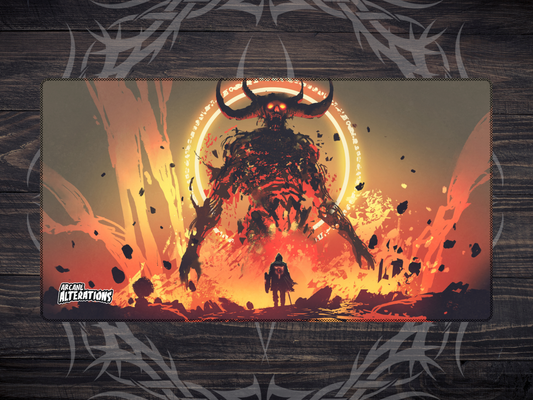 Fiery Demon Stitched Edge Playmat 24"x14" (2mm)