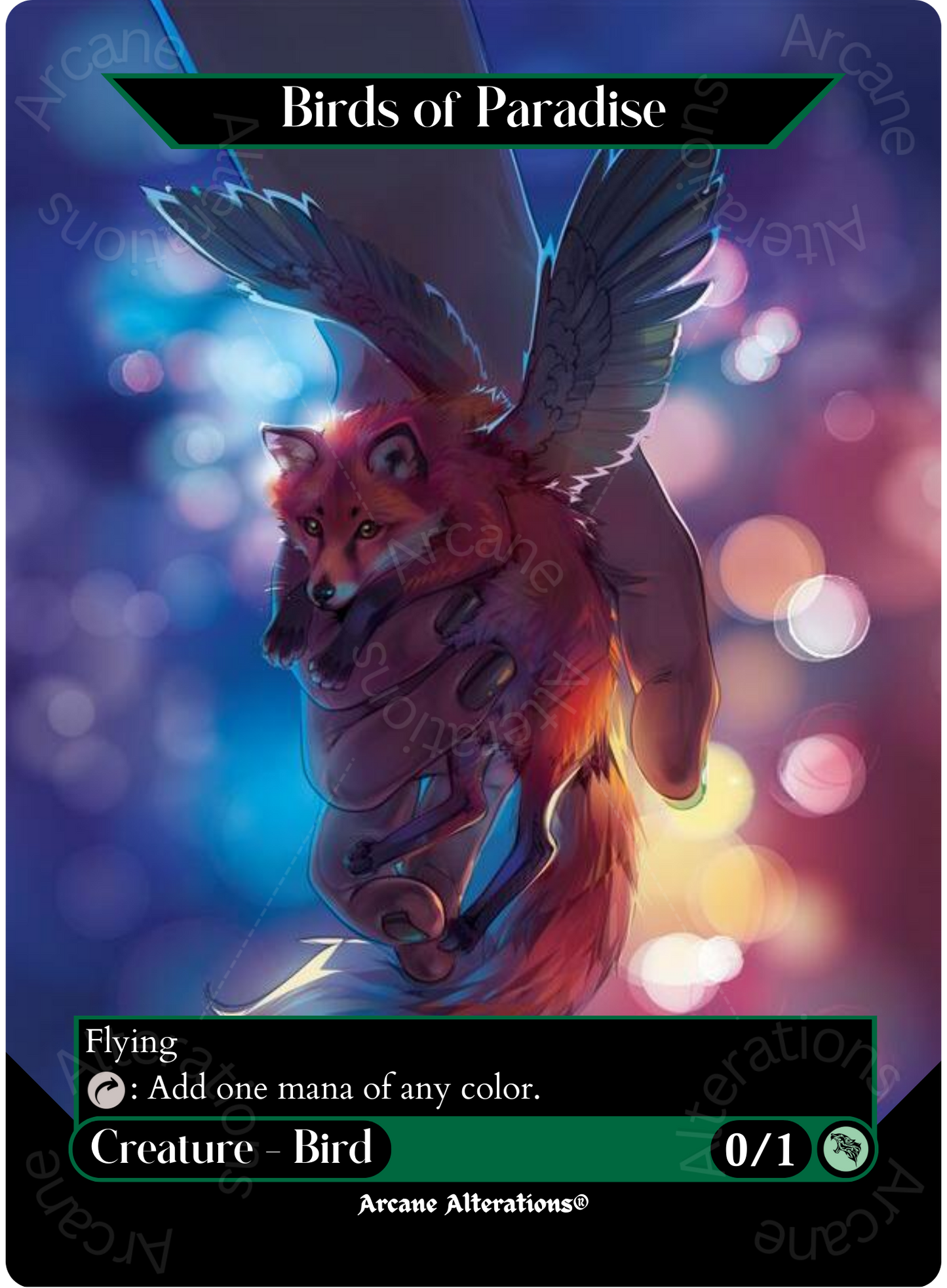 Birds of Paradise - Full Art Altered Art Custom Proxy Cards